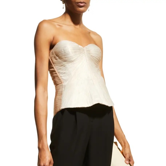 NWT MARIA LUCIA HOHAN Moonlight Malawi Silk Plisse Bustier. - Picture 2 of 6